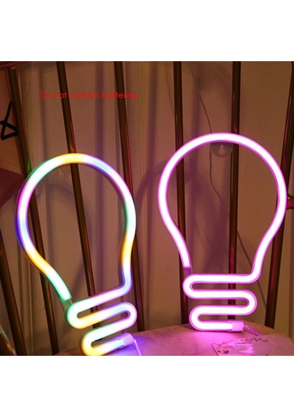 LED Neon Burcu Gece Lambası Sanat Dekoratif Işıklar Plastik Duvar Lambası Çocuklar Için Bebek Odası Tatil Aydınlatma Noel Partisi -Pembe (Yurt Dışından)