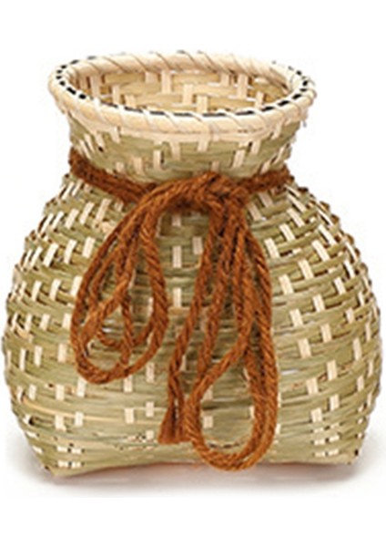 El Yapımı Doğal Bambu Dokuma Depolama Sepeti Konteyner Aperatif Şeker Gıda Küçük Saksı Rattan Dekorasyon M (Yurt Dışından)
