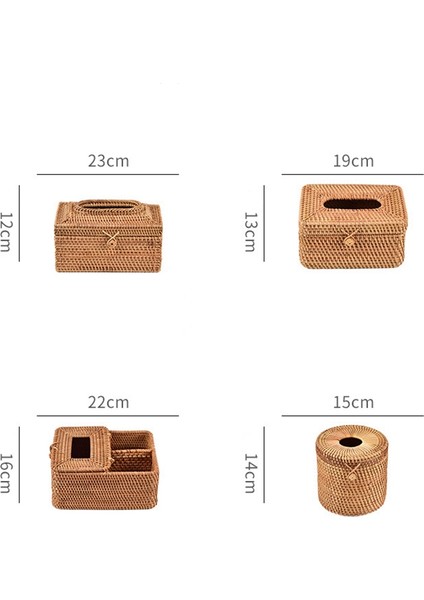 Rattan Doku Kutusu Ev Dekorasyon El Yapımı Masaüstü Doku Rattan Doku Kutusu Barthroom, Ev, Otel ve Ofis Için, B (Yurt Dışından)