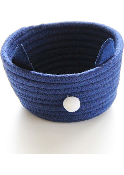 Çok Işlevli Pamuk Halat Örgü Kıl Yumağı Kulak Depolama Sepeti Masaüstü Kozmetik Çeşitli Eşyalar Organizatör Sepet Ev Dekor-Donanma (Yurt Dışından) fiyatları