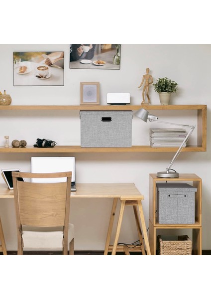 Kapaklı Kumaş Saklama Kutuları - Giysiler Için Kalın Katlanabilir Dolap Saklama Kutuları Dekoratif Saklama Kutuları Keten (Yurt Dışından) modelleri