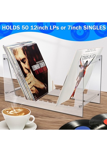 Masaüstü Albüm Depolama Için Şeffaf Vinil Kayıt Standı Tutucu, Akrilik Vinil Kayıt Raf Ekranı 50 (Yurt Dışından) indirimleri