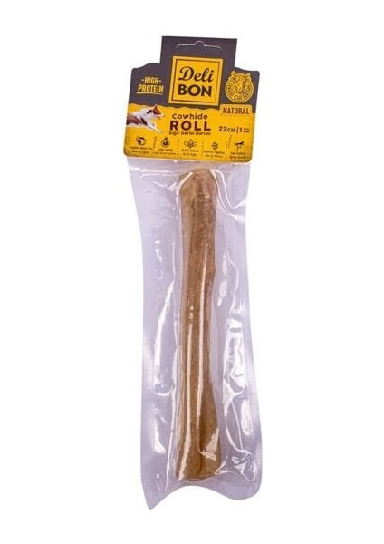 Deri El Işi Dürüm Doğal Kemik Köpek Ödülü Naturel 22 cm 1 Adet