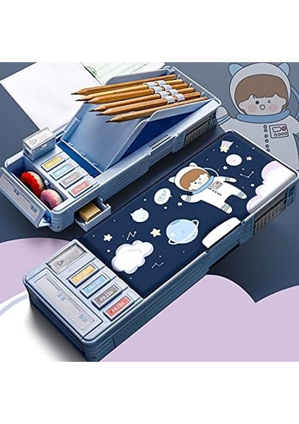 Renkli Karikatür Karakter Kalem Kutusu Güzel Prenses Desen Çok Fonksiyonlu Kalem Kutusu Öğrenci Için Çocuklar Için Özel Hediyeler / Çocuklar (Mavi) (Yurt Dışından) fiyatları