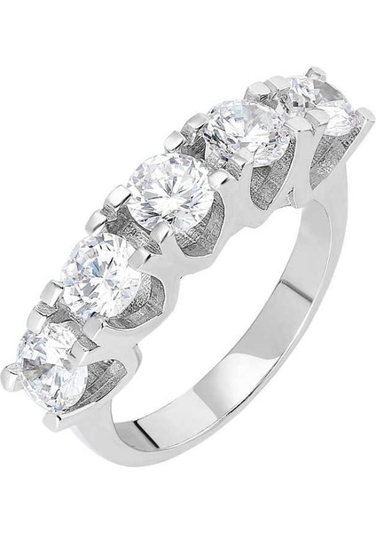 Starlight Diamond Pırlanta Montür "u" Tasarım 925 Ayar Gümüş Bayan Beştaş Yüzük fırsatları