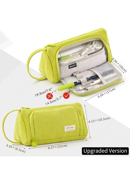 Büyük Kapasiteli Kalem Kutusu Tuval Yüksek Büyük Depolama Kılıfı Marker Kalem Kutusu Basit Kırtasiye Çantası Okul Koleji Ofis Organizatör Öğrenci Için-Yeşil (Yurt Dışından) fırsatları