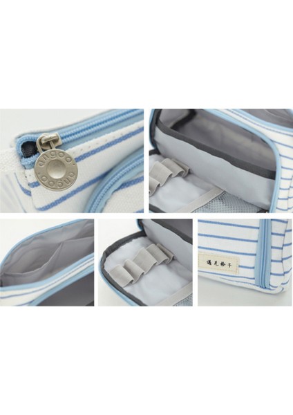 Öğrenciler Için Basit Yaratıcı Kalem Kutusu Tuval Çok Katmanlı Büyük Kapasiteli Kırtasiye Çantası (Yurt Dışından) indirimleri