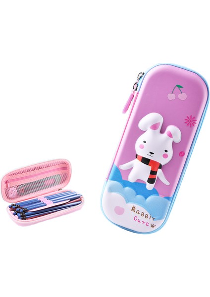 Çocuklar Için Kalem Kutusu Organizatörü Büyük Kapasiteli 3D Üç Boyutlu Çok Bölmeli Öğrenci Kalem Kutusu Çocuk Okul Malzemeleri (Tavşan) (Yurt Dışından)