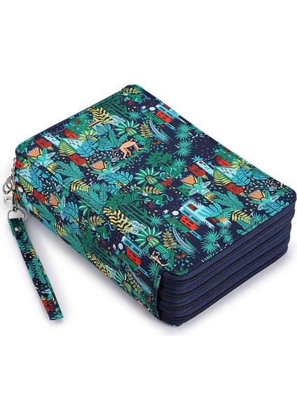 Renkli Kalem Kutusu - 200 Yuvalı Kalem Tutucu Kalem Çantası Büyük Kapasiteli Kalem Düzenleyici, Sap Askılı Baskı Desenli Kullanışlı Renkli Kalem Kutusu Orman (Yurt Dışından) fiyatları