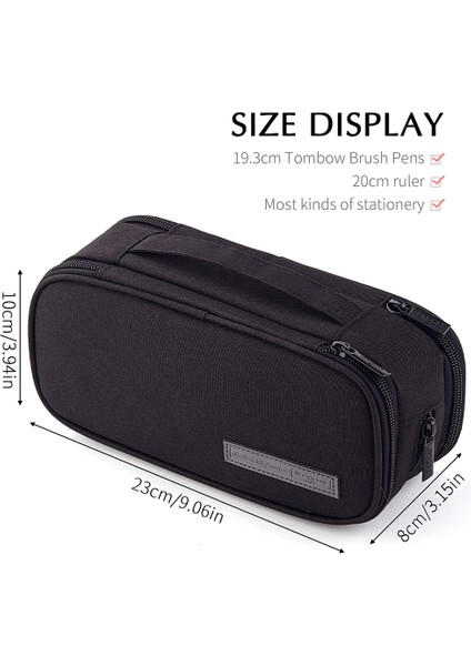 Kalem Kutusu Büyük Kapasiteli El 3 Bölmeli Kalem Kılıfı Yetişkin Öğrenciler Için Taşınabilir Büyük Depolama Kanvas Kalem Çantası Iş Ofisi (Siyah) (Yurt Dışından) fırsatları