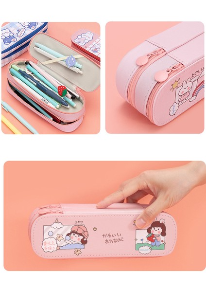 Büyük Kapasiteli Kalem Kalem Kutusu Ofis Koleji Okul Büyük Depolama Yüksek Kapasiteli Çanta Kılıfı Tutucu Kutusu Organizatör (Yurt Dışından) fırsatları