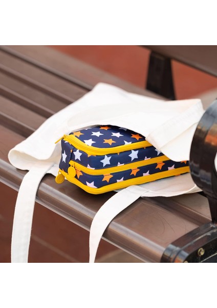 Büyük Kalem Kutusu Büyük Kapasiteli 3 Bölmeli Genç Erkek Kız Okul Öğrencileri Için Tuval Kalem Çantası (Donanma Yıldızı) (Yurt Dışından) fiyatları