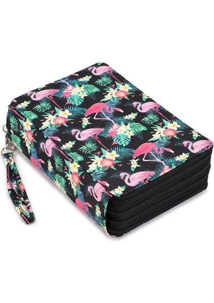 Renkli Kalem Kutusu - 200 Yuvalı Kalem Tutucu Kalem Çantası Büyük Kapasiteli Sap Askılı Kalem Düzenleyici Baskı Desenli Kullanışlı Renkli Kalem Kutusu Flamingo, Siyah (Yurt Dışından) fiyatları