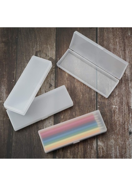 Parça Plastik Kalem Kutusu Kurşun Kalemler, Kalemler, Matkap Uçları, Ofis Malzemeleri Için Menteşeli Kapaklı ve Çıtçıtlı Plastik Kırtasiye Kutusu (Beyaz) (Yurt Dışından)