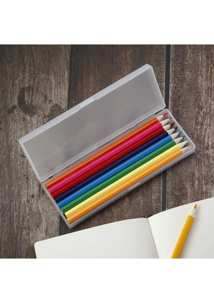 Parça Plastik Kalem Kutusu Kurşun Kalemler, Kalemler, Matkap Uçları, Ofis Malzemeleri Için Menteşeli Kapaklı ve Çıtçıtlı Plastik Kırtasiye Kutusu (Beyaz) (Yurt Dışından) modelleri