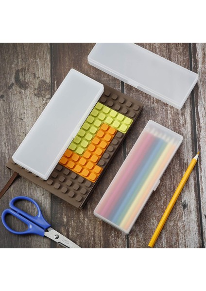 Parça Plastik Kalem Kutusu Kurşun Kalemler, Kalemler, Matkap Uçları, Ofis Malzemeleri Için Menteşeli Kapaklı ve Çıtçıtlı Plastik Kırtasiye Kutusu (Beyaz) (Yurt Dışından) fırsatları