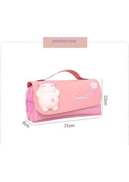 Squishy Kedi ile Sevimli Kalem Kutusu Kawaii Kalem Kılıfı Sevimli Okul Malzemeleri Kalem Çantası Yumuşak Kawaii Kittie Oyuncak ile Kalem Kutusu Kalem Kutusu Kalem Kılıfı (Mavi) (Yurt Dışından)