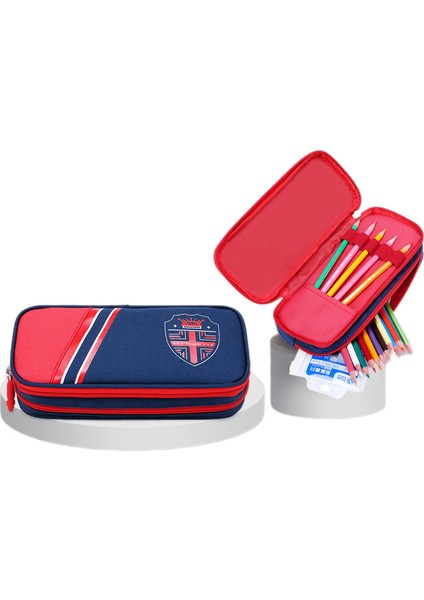 Büyük Kapasiteli Kalem Kalem Kutusu Ofis Koleji Okul Büyük Depolama Yüksek Kapasiteli Çanta Kılıfı Tutucu Kutusu Organizatör, Kırmızı (Yurt Dışından)