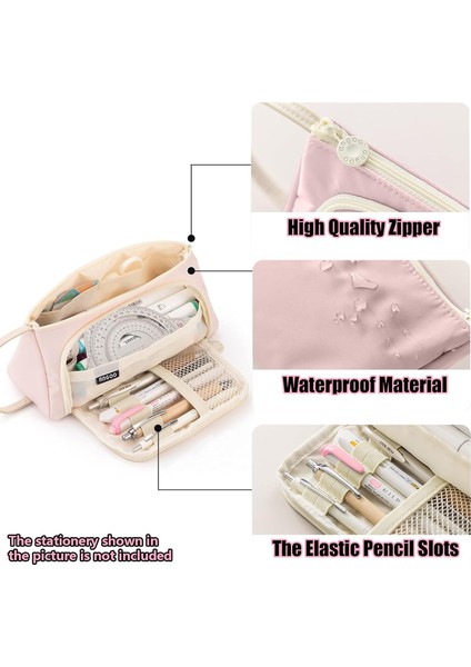 Büyük Kapasiteli Kalem Kutusu Kalem Kılıfı El Kalem Çantası Kozmetik Taşınabilir Çanta Ofis Okul Için Genç Kız Erkek (Pembe) (Yurt Dışından) fiyatları