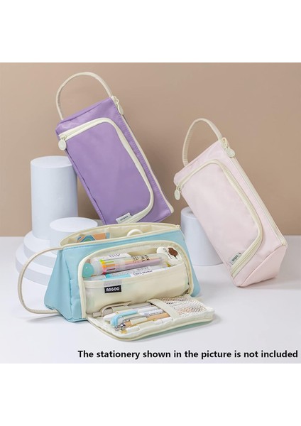 Büyük Kapasiteli Kalem Kutusu Kalem Kılıfı El Kalem Çantası Kozmetik Taşınabilir Çanta Ofis Okul Için Genç Kız Erkek (Pembe) (Yurt Dışından) modelleri