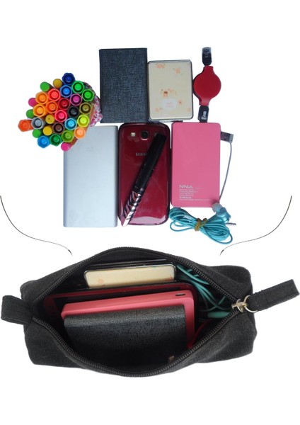 Ağır Kanvas Kırtasiye Taşınabilir Şık Basit Kalem Çantası ve Pratik Dayanıklı Kompakt Fermuarlı Kalem Kutusu 1 Paket Siyah (Yurt Dışından) fırsatları