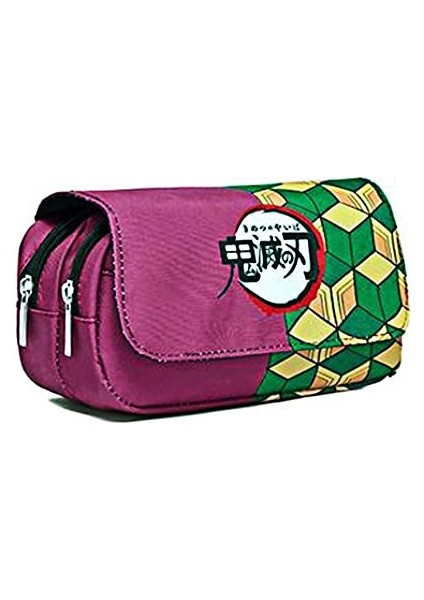 Demon Slayer Kalem Kutusu Karikatür Büyük Kapasiteli Okul Çantası Öğrenci Kırtasiye Çantası Kalem Kutusu Okul Ofis 20 10 7.5cm A Okula Dönüş Malzemeleri (Yurt Dışından)