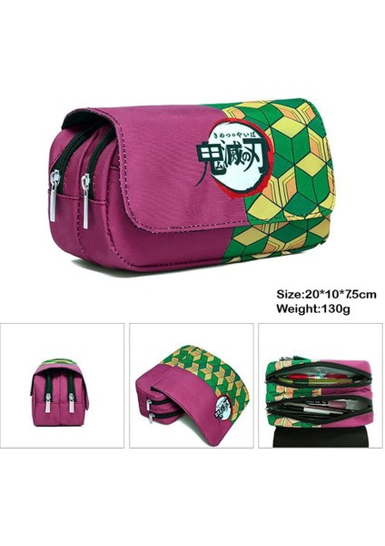 Demon Slayer Kalem Kutusu Karikatür Büyük Kapasiteli Okul Çantası Öğrenci Kırtasiye Çantası Kalem Kutusu Okul Ofis 20 10 7.5cm A Okula Dönüş Malzemeleri (Yurt Dışından) modelleri