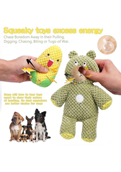 Köpek Oyuncakları Köpek Peluş Oyuncaklar Küçük ve Orta Köpekler Için Cızırtılı Interaktif Doldurulmuş Köpek Oyuncakları Yavru Köpek (Ayı) (Yurt Dışından)