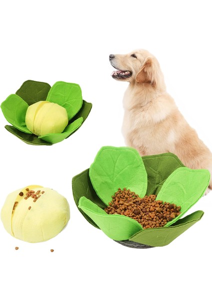 Köpek Snuffle Oyuncak, Yavaş Besleme Için Lahana Koklama Bulmaca Kasesi, Interaktif Iq Eğitim Oyunu Dağıtıcı Oyuncak, Evcil Hayvan Oyun Battaniyesi Doğal Toplamayı Teşvik Ediyor (Yurt Dışından)