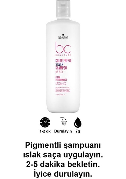 Schwarzkopf Bc Clean Renk Koruyucu Gümüş Şampuan 1000ML 2 Adet