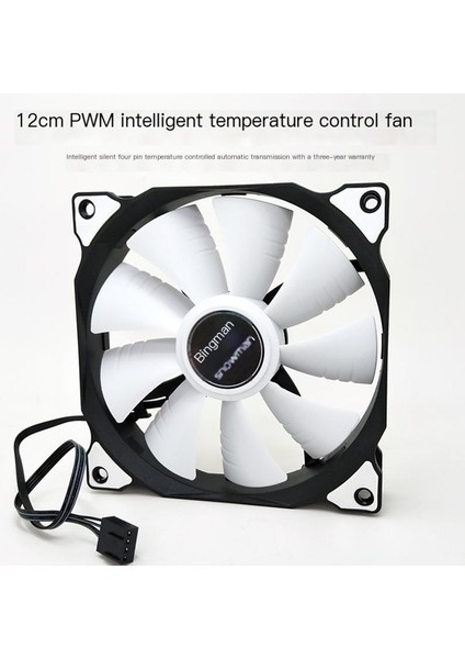 Bingman 12CM Akıllı Sıcaklık Kontrol Fanı Pwm4 Iğne Masaüstü Ana Bilgisayar Sessiz Soğutma Şasi Fanı-Beyaz (Yurt Dışından) fiyatları