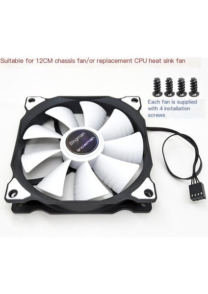 Bingman 12CM Akıllı Sıcaklık Kontrol Fanı Pwm4 Iğne Masaüstü Ana Bilgisayar Sessiz Soğutma Şasi Fanı-Beyaz (Yurt Dışından) modelleri