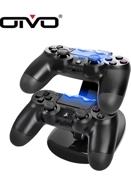 Oıvo Ps4 Oyun Denetleyicisi Kablosuz Blu-Ray Uçak Çift Şarj/ps4 Denetleyici Depolama Braketi-Siyah (Yurt Dışından)