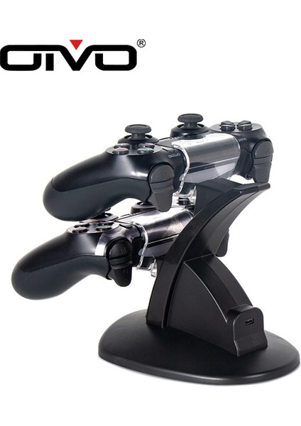 Oıvo Ps4 Oyun Denetleyicisi Kablosuz Blu-Ray Uçak Çift Şarj/ps4 Denetleyici Depolama Braketi-Siyah (Yurt Dışından)