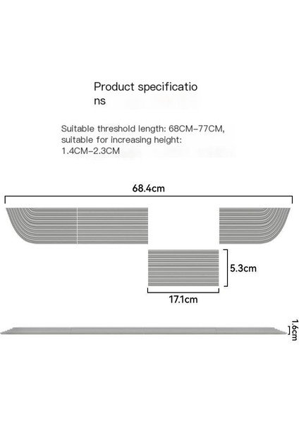 Xiaomi Mijia Taş Ecovacs Bulut Balina Kovalayan Süpürge Tırmanma Mat Eşik Şeridi Için Uygundur - Gri (Yurt Dışından)