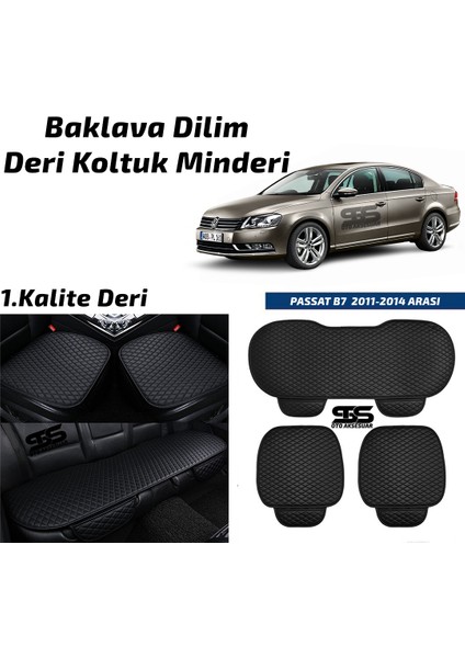 Fruens Volkswagen Passat B7 2011-2014 Arası Siyah Deri Oto Koltuk Minderi