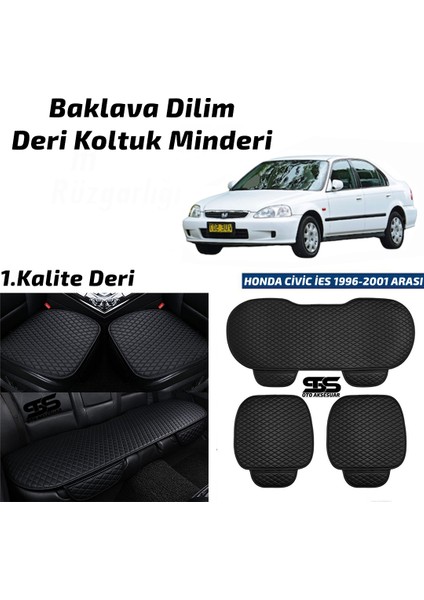 Fruens Honda Civic Ies 1996-2001 Arası Sedan Siyah Deri Oto Koltuk Minderi