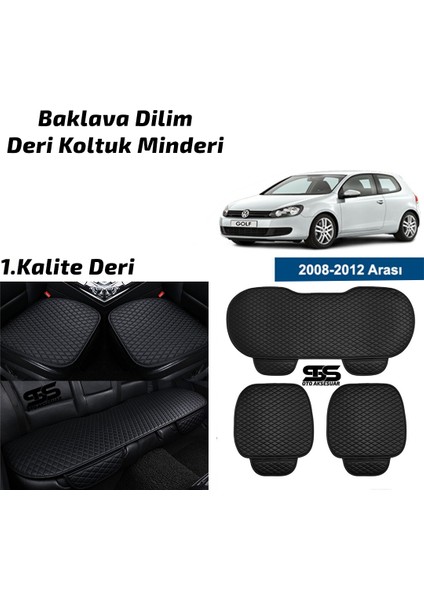 Fruens Volkswagen Golf 6 2008-2012 Siyah Deri Oto Koltuk Minderi