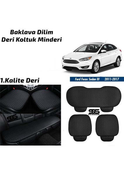 Fruens Ford Focus 2011-2017 Sedan Siyah Deri Oto Koltuk Minderi