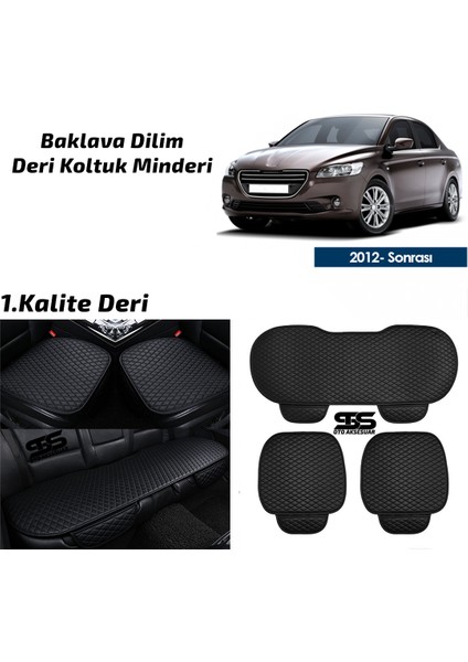 Fruens Peugeot 301 2012 Sonrası Siyah Deri Oto Koltuk Minderi