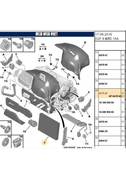 Polen Filtresi C5 Iı 16 Hdı DV6CTED (SCA824-6479.45)