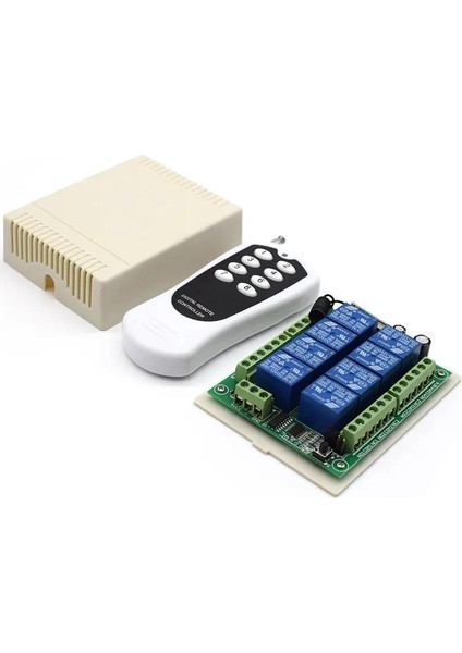 Sanec 8ch Alıcı Anahtarı Röle Modülü Dc 12V 24V 433MHZ Denetleyici ve 8 Kanal Uzaktan Kumanda Verici fırsatları