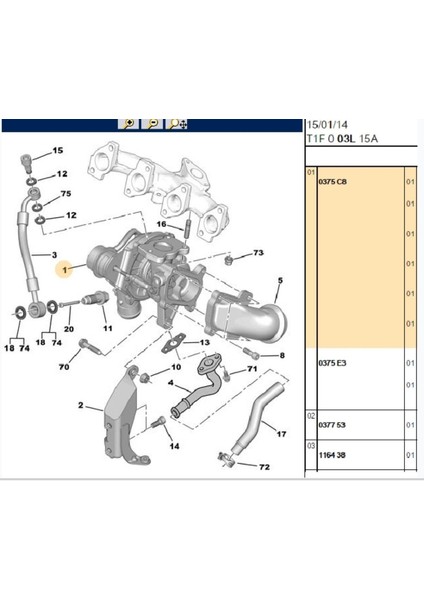 Turbo 206 307 406 C5 Xsara Xantia 2,0 Hdı (7069775002S-0375.C8)