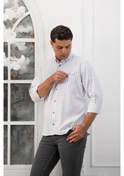 Geniş Kesim Cepli Kareli Mevsimlik Kumaş Erkek Gömlek fiyatları