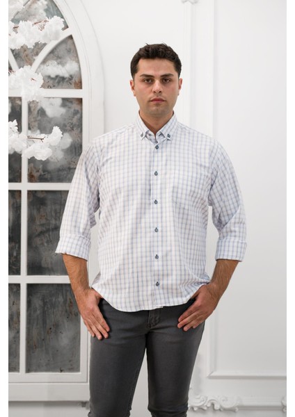 Geniş Kesim Cepli Kareli Mevsimlik Kumaş Erkek Gömlek modelleri