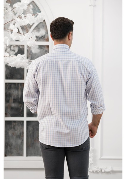 Geniş Kesim Cepli Kareli Mevsimlik Kumaş Erkek Gömlek fırsatları