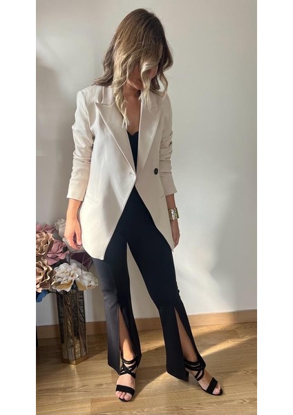 Double Kumaş Astarlı Tek Düğmeli Blazer Ceket