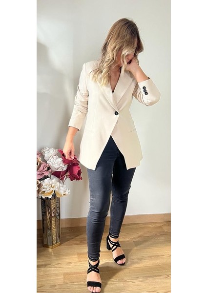 Double Kumaş Astarlı Tek Düğmeli Blazer Ceket