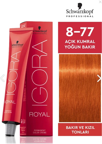 Igora Royal Saç Boyası 8-77 Açık Kumral Yoğun Bakır 60 ml