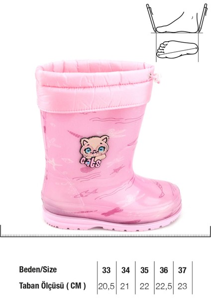Kışlık Kız Çocuk Içi Sıcak Astarlı Su Geçirmez Yağmur Bot Çizme fiyatları